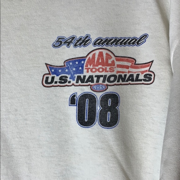 Vintage NHRA US Nationals tee. White. Size Large. - Picture 2 of 5
